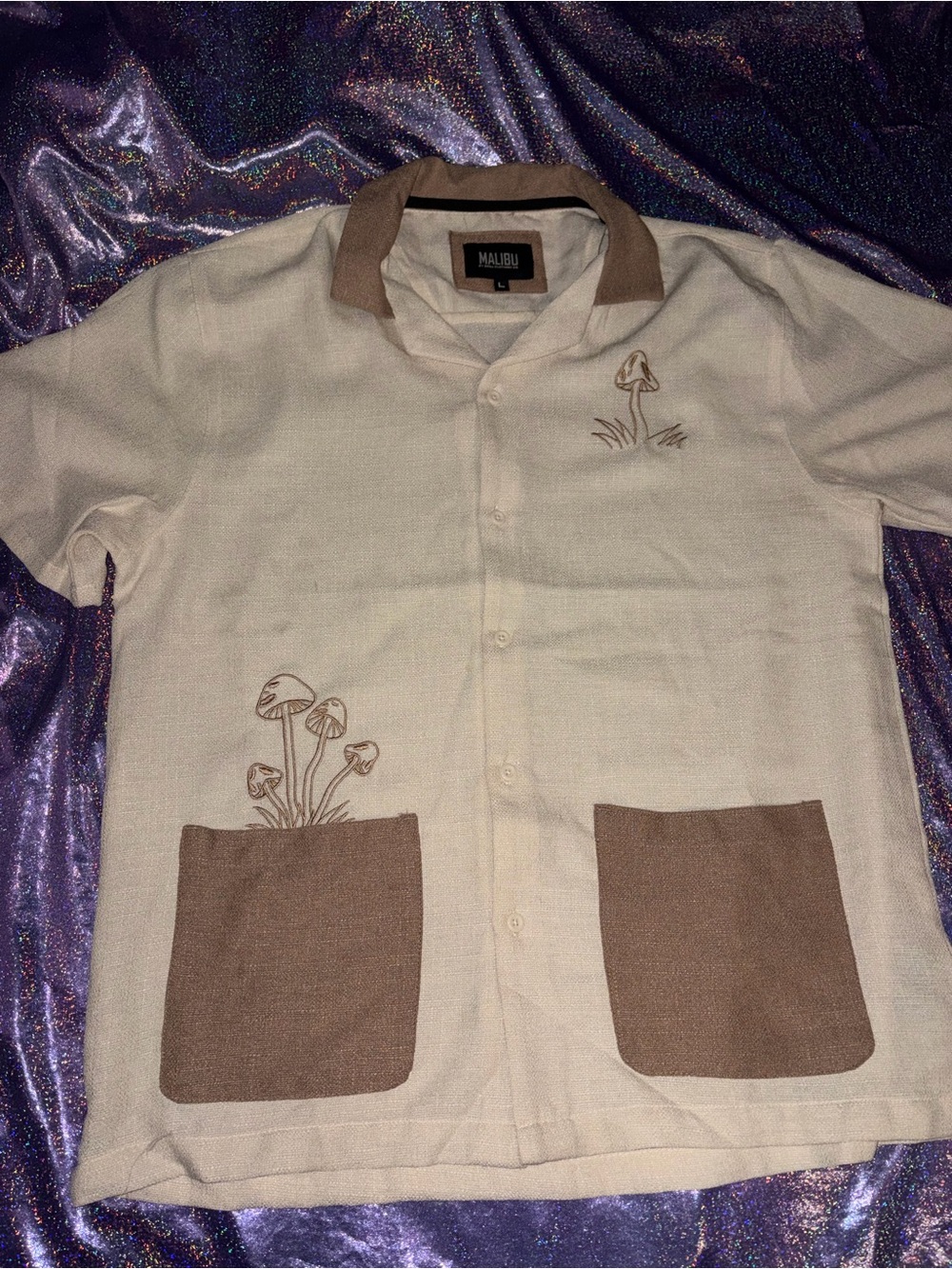 Mens Malibu Mushroom Button Shirt